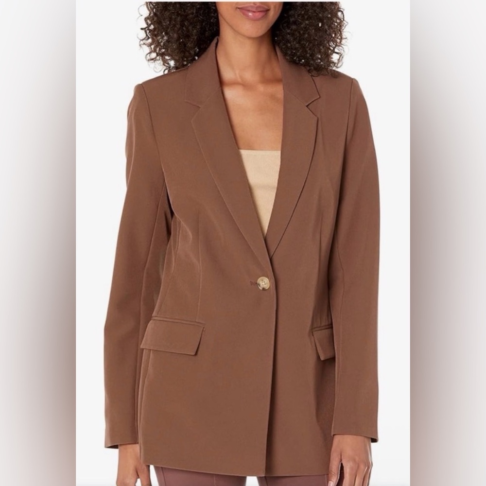 NWT The Drop Blake Long Blazer - Brown